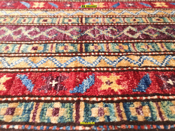 Tappeto Scendiletto Mini Sultanabad Ziegler - Autentico Capolavoro Afghanistan 60x40 Multicolore Chiaro