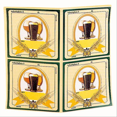 Etichette adesive per birra artigianale con grafica generica 10 x 8 cm 100 pz Casa e cucina/Produzione di birra e vino artigianali/Fermentazione/Damigiane La Zappa - Altamura, Commerciovirtuoso.it