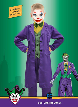 Ciao-joker Costume Bambino Originale Dc Comics Super Heroes, Colore Viola, Verde, Giallo, 11702