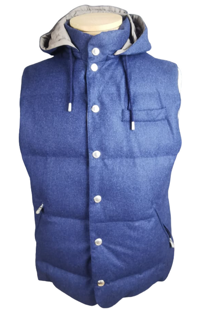 Gilet smanicato Uomo - Brunello Cucinelli - colore  blu - MM4281162 CE 807 Moda/Uomo/Abbigliamento/Abiti e giacche/Gilet Couture - Sestu, Commerciovirtuoso.it