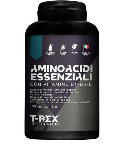 Eaa Aminoacidi Essenziali Con Mix Di Vitamine B1, B6 Ed E - Integratore Di Amminoacidi Naturali Vegan Ottenuti Da Fermentazione T-rex Integratori (neutro, 150 Compresse) Salute e cura della persona/Alimentazione e nutrizione/Integratori per lo sport/Aminoacidi/Amminoacidi ramificati (BCAA) MyLab Nutrition - Roma, Commerciovirtuoso.it