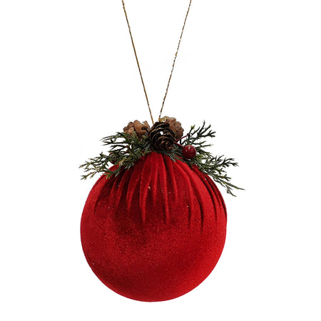 Pallina in stoffa "Rosso con glitter" per albero di Natale elegante e moderno Casa e cucina/Decorazioni per interni/Addobbi e decorazioni per ricorrenze/Decorazioni natalizie/Addobbi e decorazioni/Palle e palline MagiediNatale.it - Altamura, Commerciovirtuoso.it