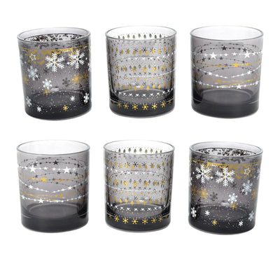 Set da 6 bicchieri in vetro Royal Stars da 300 cL Ø 8.3 x h 9 cm Casa e cucina/Decorazioni per interni/Addobbi e decorazioni per ricorrenze/Decorazioni natalizie/Oggettistica MagiediNatale.it - Altamura, Commerciovirtuoso.it