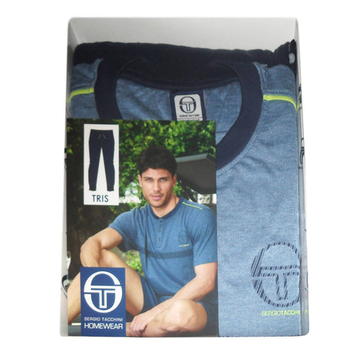 Pigiama Uomo Tre Pezzi Sergio Tacchini Jeans Pigiama Tris Pantalone Lungo Pantalone Corto E T-Shirt Manica Corta Vestibilità Comoda 100% Puro Cotone Art.Pg29210-As2 Moda/Uomo/Abbigliamento/Pigiami e abbigliamento da notte/Pigiami due pezzi L’Orchidea - Siderno, Commerciovirtuoso.it
