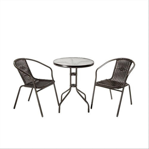 Tavolo e sedie in metallo e polyrattan achille Giardino e giardinaggio/Arredamento da giardino e accessori/Set di mobili Decor Space - Altamura, Commerciovirtuoso.it