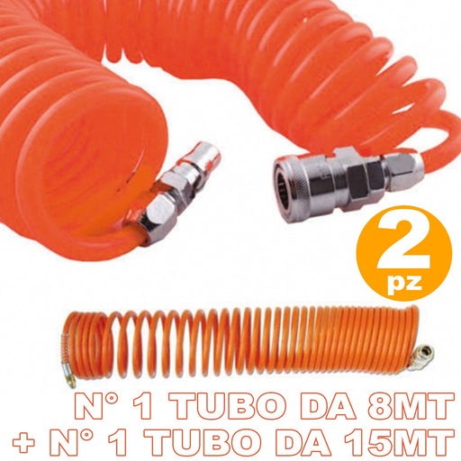 2 Tubi Tubo Aria Compressa Flessibile Per Compressore 8 15 Metri Innesti  Rapidii - commercioVirtuoso.it