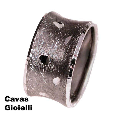 Anello unisex in argento modello fascia larga