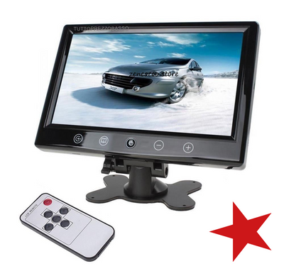 Monitor LCD TFT 10 Con 2 Ingressi Video AUTO CAMPER POGGIATESTA Video SECURITY