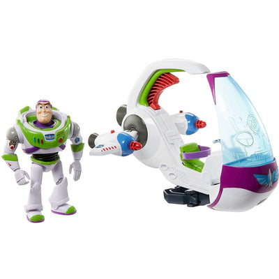 Toy Story Action Figures Buzz Lightyear con Navicella e Armatura Fluorescente