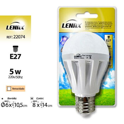 Lampada a LED Lampadina Globo 5W Attacco E27 Luce Fredda 6500K Lenax
