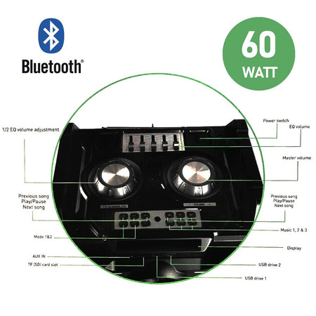 Cassa Altoparlante Speaker Bluetooth con Effetti Luce LED Portatile USB Aux MP3