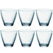 Set 6 Bicchieri in Vetro Bormioli Bicchiere per Acqua Vino Bibite Blu 26CL