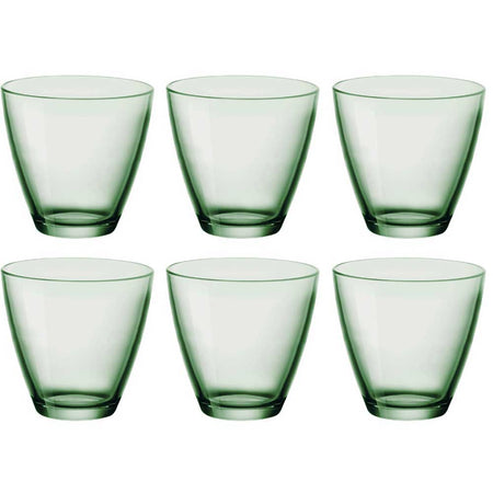 Set 6 Bicchieri in Vetro Bormioli Bicchiere per Acqua Vino Bibite Verde 26CL