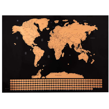 Poster Mappamondo da Grattare con Bandiere Cartina Mappa del Mondo 80x60 Nero