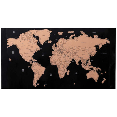 Poster Mappamondo da Grattare Cartina Geografica Mappa del Mondo 60x40 Nero Muro