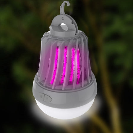 Zanzariera Elettrica Torcia Lampada LED da Campeggio Anti Zanzare Batteria AAA