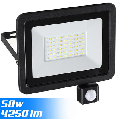 Faro LED 50W Luce Alta Luminosita 4250lm Faretto esterno con Sensore Movimento