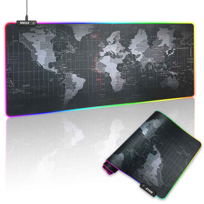 Tappetino Mouse Tastiera Gaming XXL 80x30 Mousepad Luce LED RGB Cambio Colore
