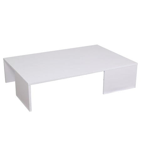Tavolino Caffe Divano Salotto Rettangolare Basso in Legno Design Moderno Bianco