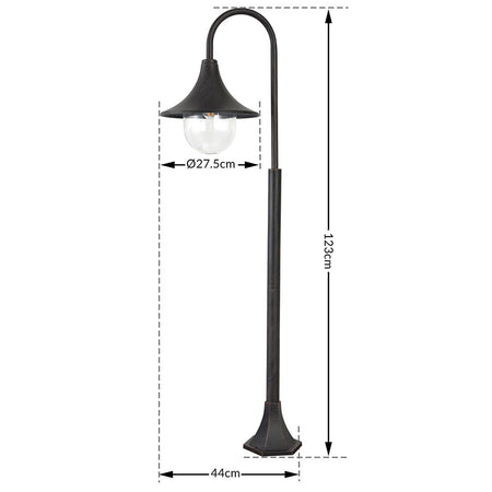 Lampione Vittoriano Classico da Giardino Lampada Arco Esterno Alluminio 120cm