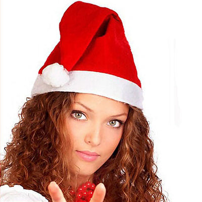 Cappello Cappellino Babbo Natale In Velluto Santa Claus Colore Rosso