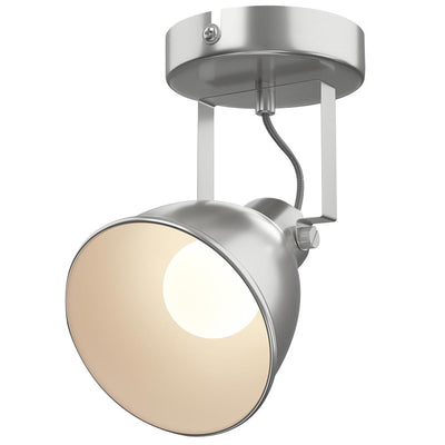 Lampada Applique Parete Faretto Direzionabile Metallo Design Moderno E14 Silver