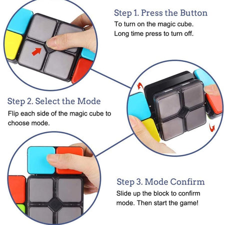 Gioco Abilita Magic Cube Giocattolo Elettronico Bambini Luci e Suoni 4 Modalità