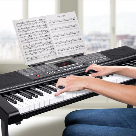 Tastiera Musicale Pianola Elettronica 61 Tasti con Supporto Sgabello e Cuffie