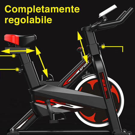 Cyclette Spinning Bike Allenamento Bici Cardio Fitness Bicicletta Palestra Rosso