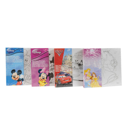 Kit Carta Tela Telaio da Colorare Piu' Pennarelli Disney 4 Modelli Assortiti