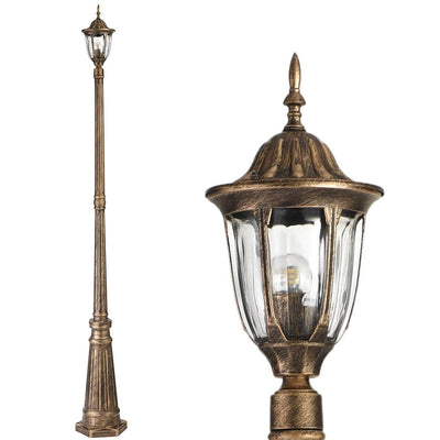 Lampione Vittoriano Classico da Giardino Lampada Esterno Alluminio e Vetro 202cm