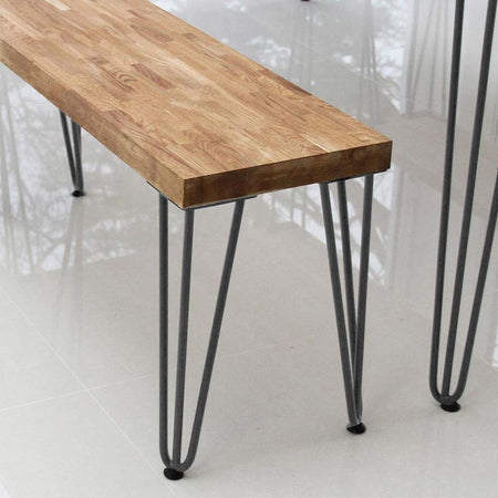4x Gambe Piedi Tavolo Tavolino Panca Sedia 40cm Metallo Design Moderno Grigio