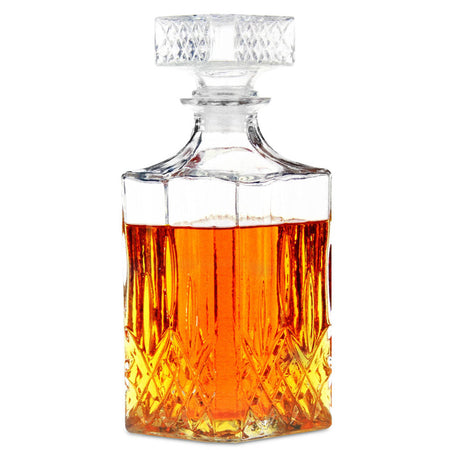 Bottiglia Whisky Liquori Cognac Brandy Caraffa Decanter In Vetro + Tappo 1 Litro