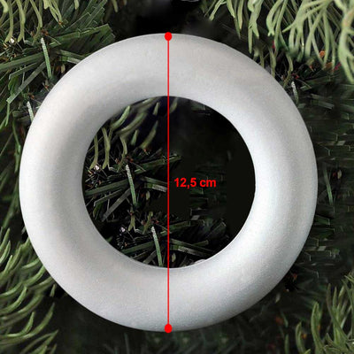 2 Anelli Cerchi Polistirolo 12,5cm Bianchi Decorazioni Natalizie Addobbi Natale
