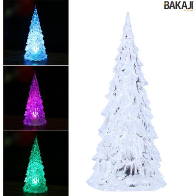 Albero di Natale Altezza 22,5cm Acrilico con Illuminazione LED Cambia Colore