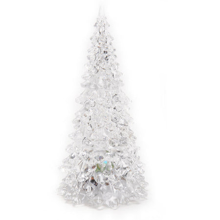 Albero di Natale Altezza 22,5cm Acrilico con Illuminazione LED Cambia Colore