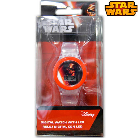 Orologio Digitale da Polso Star Wars Con Luce LED in Scatola Regalo Disney Kids