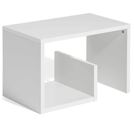 Tavolino Caffe Divano con Ripiano Portariviste Design Moderno 59x36x38cm Bianco