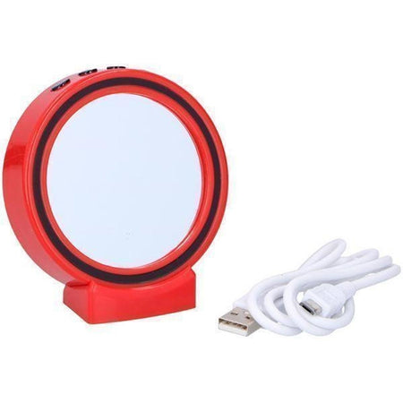 Specchio Cassa Speaker Bluetooth Altoparlante Rotondo 2W Batteria USB 8x8cm Ross