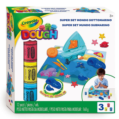 Crayola Playset Mondo Sottomarino 3 barattolini di Plastilina e Accessori Gioco