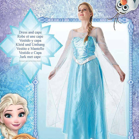 Costume Disney Frozen Elsa Vestito Disney Frozen Taglia L Carnevale Adulto