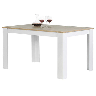 Tavolo da Pranzo Cucina Rettangolare Moderno in Legno 120x80x74cm Bianco e Acero