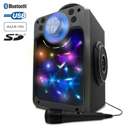 Cassa Altoparlante Speaker Bluetooth con Microfono Giochi Luce LED USB Aux SD