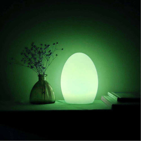 Lampada da Tavolo Forma Uovo LED 7 Colori RGB Telecomando Luce Notte Comodino