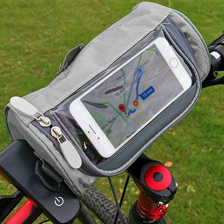 Borsa Manubrio Bicicletta Bici Tasca Touch Navigatore Smartphone Tracolla 3 col