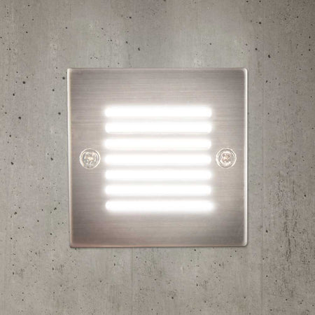 Faretto Incasso Esterno Terrazzo Luce Segnapasso Giardino 9 LED in Metallo 0,9W