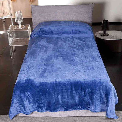 Coperta Plaid Letto Singolo Kanguru Single Bed in Tessuto Pile Blu 130x230cm