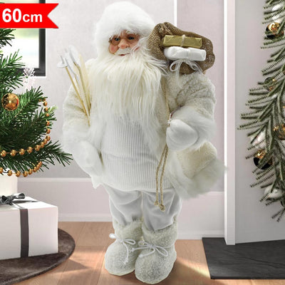 Babbo Natale Classico 60cm in Plastica Vestiti in Tessuto Decorazione Natalizia