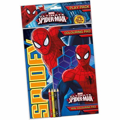 Spiderman Play Pack Set Immagini Varie Misure Da Colorare e 4 Matite Incluse
