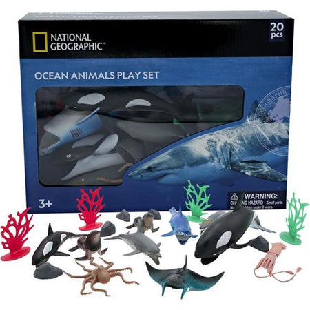 Playset Scatola Animali Oceano National Geographic Giocattolo Bambini 20pz